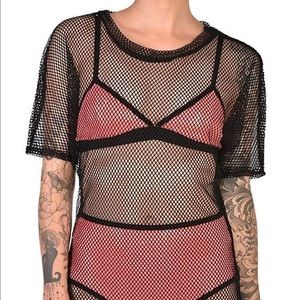 Mesh t shirt dress